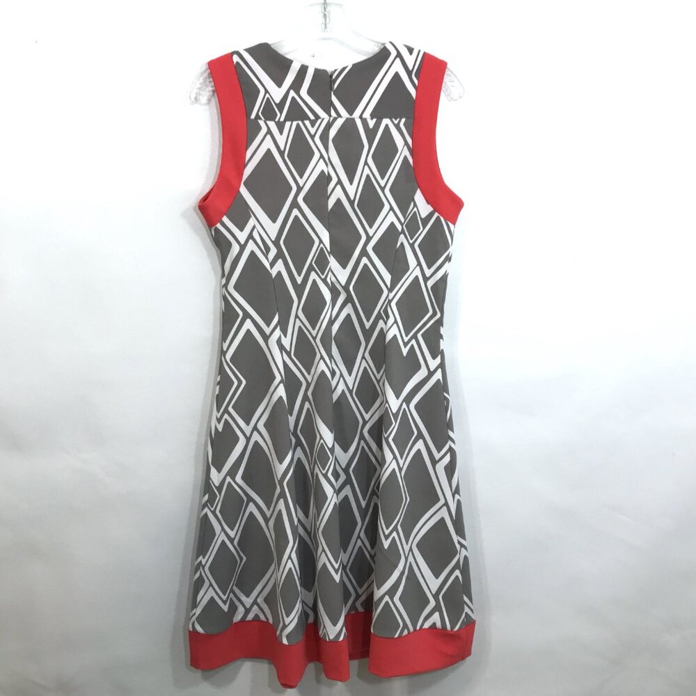 Robbie Bee Shift Dress M Sleeveless V-Neck Midi Dress Size 8 - Picture 8 of 9